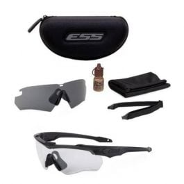 ESS Crossblade Naro 2 Lens Ballistic Glasses Kit - Black Frame, Smoke Grey/ Clear Lens