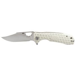 Honey Badger 8Cr13Mov Clip Point Flipper Knife - Large, White