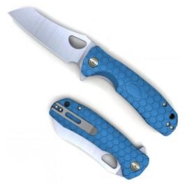 Honey Badger D2 Wharncleaver Flipper Knife - Large, Blue/Black