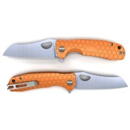 Honey Badger D2 Wharncleaver Flipper Knife - Medium, Orange