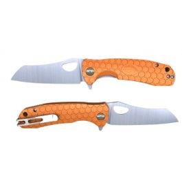 Honey Badger D2 Wharncleaver Flipper Knife - Small, Orange