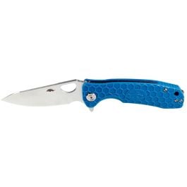Honey Badger Leaf 14C28N Flipper Knife - Small, Blue