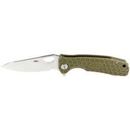 Honey Badger Leaf 14C28N Flipper Knife - Small, Green