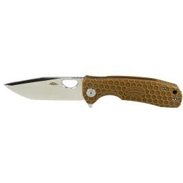 Honey Badger Tanto 14C28N Flipper Knife - Medium, Tan