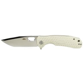Honey Badger Tanto 14C28N Flipper Knife - Medium, White
