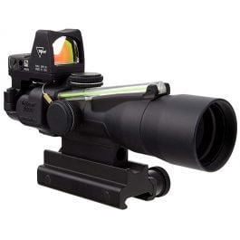 Trijicon ACOG 3x30 Compact Scope With 3.25 MOA RMR Red Dot - Dual Illuminated, Green Horseshoe Dot 5.56x45mm/62gr Ballistic Reticle