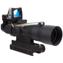 Trijicon ACOG 3x30 Compact Scope With 9.0 MOA RMR Amber Dot - Dual Illuminated, Amber Chevron .223 Ballistic Reticle