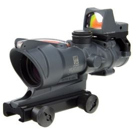 Trijicon ACOG 4x32 BAC Dual Illuminated Riflescope With Trijicon RMR -.223 BDC, Red Chevron Reticle, LED 3.25 MOA Red Dot RMR Type 2, Colt Knob Thumbscrew M719307307346