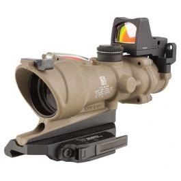 Trijicon ACOG 4x32 BAC ECOS RMR Riflescope - .223 BDC, Red Crosshair Reticle, Iron Sights, Quick Release Mount, LED 3.25 MOA Red Dot RMR Type 2