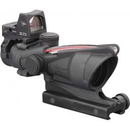 Trijicon ACOG 4x32 BAC Riflescope With RMR - Red Chevron Reticle, LED 3.25 MOA Red Dot RMR Type 2, Black