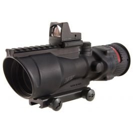 Trijicon ACOG 6x48 BAC Riflescope With Trijicon RMR - .223 BDC Red Chevron Reticle, LED 6.5 MOA Red Dot RMR Type 2, Black