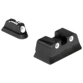 Trijicon Bright & Tough Night Sight For CZ75 - Front White Outline/Green Tritium, Rear White Outline/Orange Tritium, Black