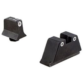 Trijicon GL204-C-600695 Bright & Tough Night Sight Suppressor Set (White Front / Black Rear with Green Lamps, for Glock Pistols)