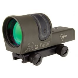 Trijicon Reflex 1x42 Dual Illuminated Sight - 6.5 MOA Amber Dot Reticle, ACOG Base, Thumbscrew Mount, OD Green