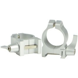 Warne Steel 1 Inch Quick Detach Silver Scope Rings - High